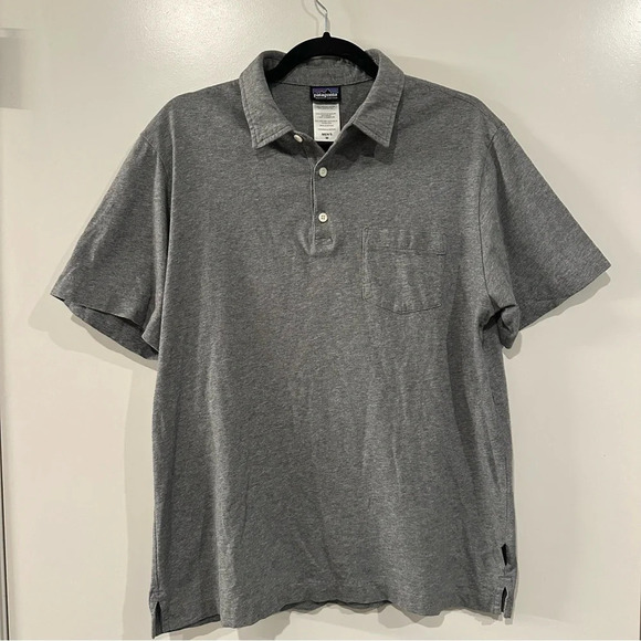 Patagonia Men's Squeaky Clean Polo grey size medium style 52776 cotton - Picture 2 of 7